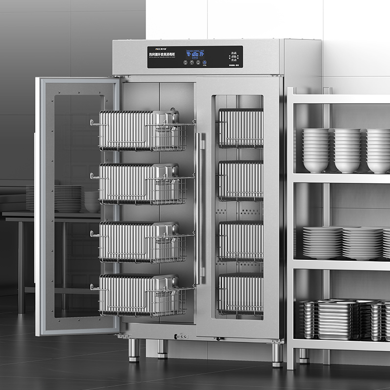 麦大厨智享型4层双门单控热风循环高温食具大透窗消毒柜