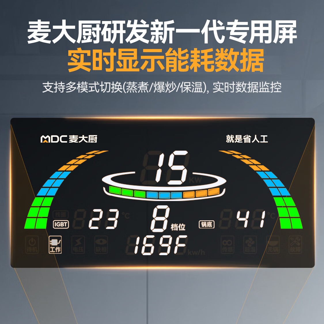 麦大厨金麦款201材质电磁大炒炉单头大锅灶900